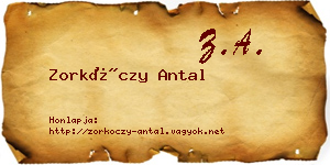 Zorkóczy Antal névjegykártya